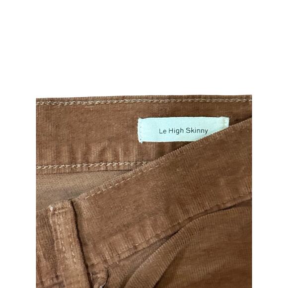 FRAME Denim Brown Velvet High Waist Skinny Pants Sz 26 Designer Luxury - Picture 5 of 14
